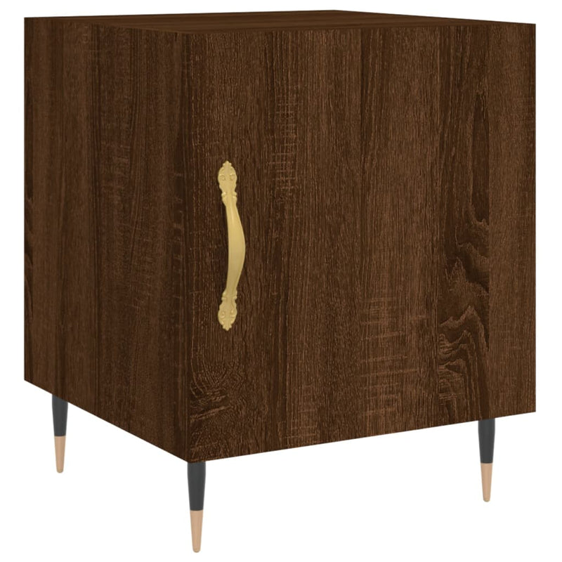 Nachtkastje 40x40x50 cm bewerkt hout bruin eikenkleur MeubelReus
