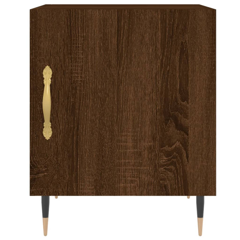 Nachtkastje 40x40x50 cm bewerkt hout bruin eikenkleur MeubelReus