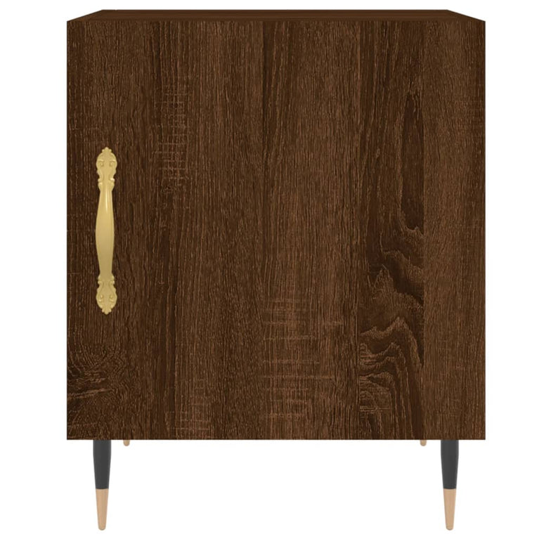 Nachtkastje 40x40x50 cm bewerkt hout bruin eikenkleur MeubelReus