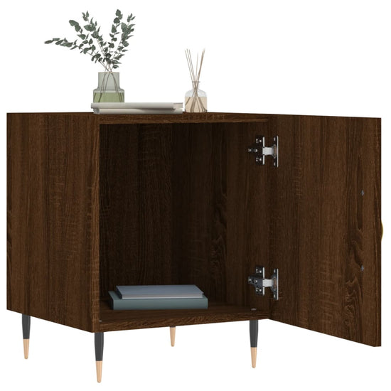 Nachtkastjes 2 st 40x40x50 cm bewerkt hout bruin eikenkleur MeubelReus