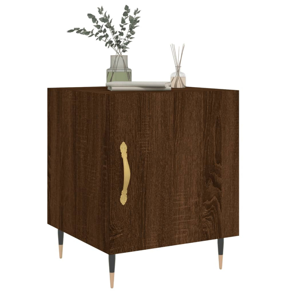 Nachtkastjes 2 st 40x40x50 cm bewerkt hout bruin eikenkleur MeubelReus