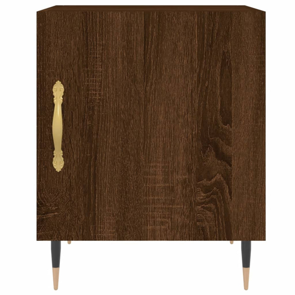Nachtkastjes 2 st 40x40x50 cm bewerkt hout bruin eikenkleur MeubelReus