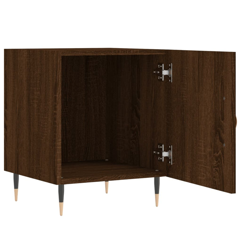 Nachtkastjes 2 st 40x40x50 cm bewerkt hout bruin eikenkleur MeubelReus