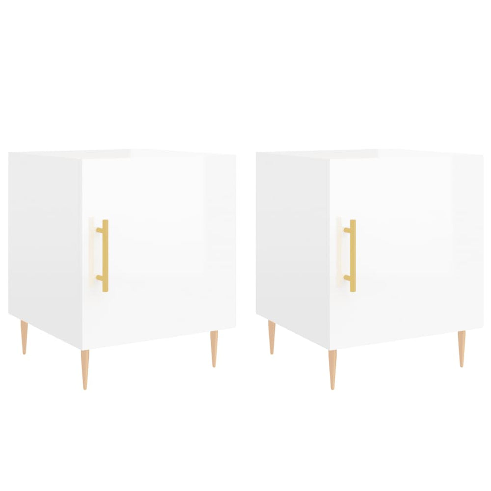 Nachtkastjes 2 st 40x40x50 cm bewerkt hout hoogglans wit MeubelReus