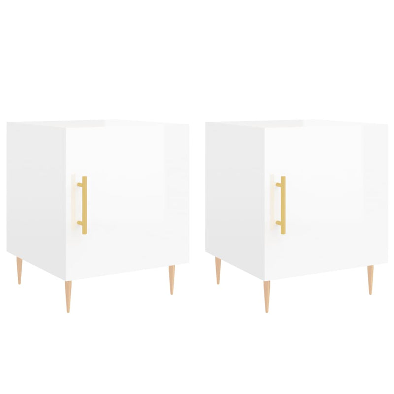 Nachtkastjes 2 st 40x40x50 cm bewerkt hout hoogglans wit MeubelReus