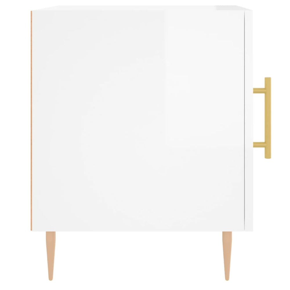 Nachtkastjes 2 st 40x40x50 cm bewerkt hout hoogglans wit MeubelReus