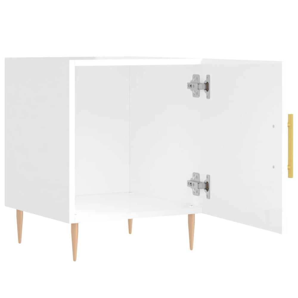 Nachtkastjes 2 st 40x40x50 cm bewerkt hout hoogglans wit MeubelReus