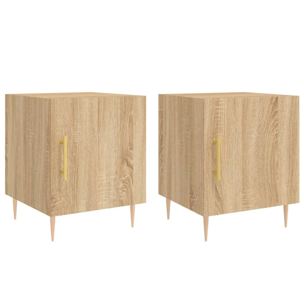 Nachtkastjes 2 st 40x40x50 cm bewerkt hout sonoma eikenkleurig MeubelReus