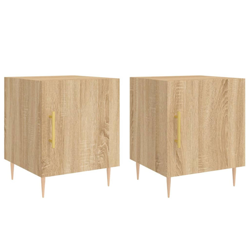 Nachtkastjes 2 st 40x40x50 cm bewerkt hout sonoma eikenkleurig MeubelReus