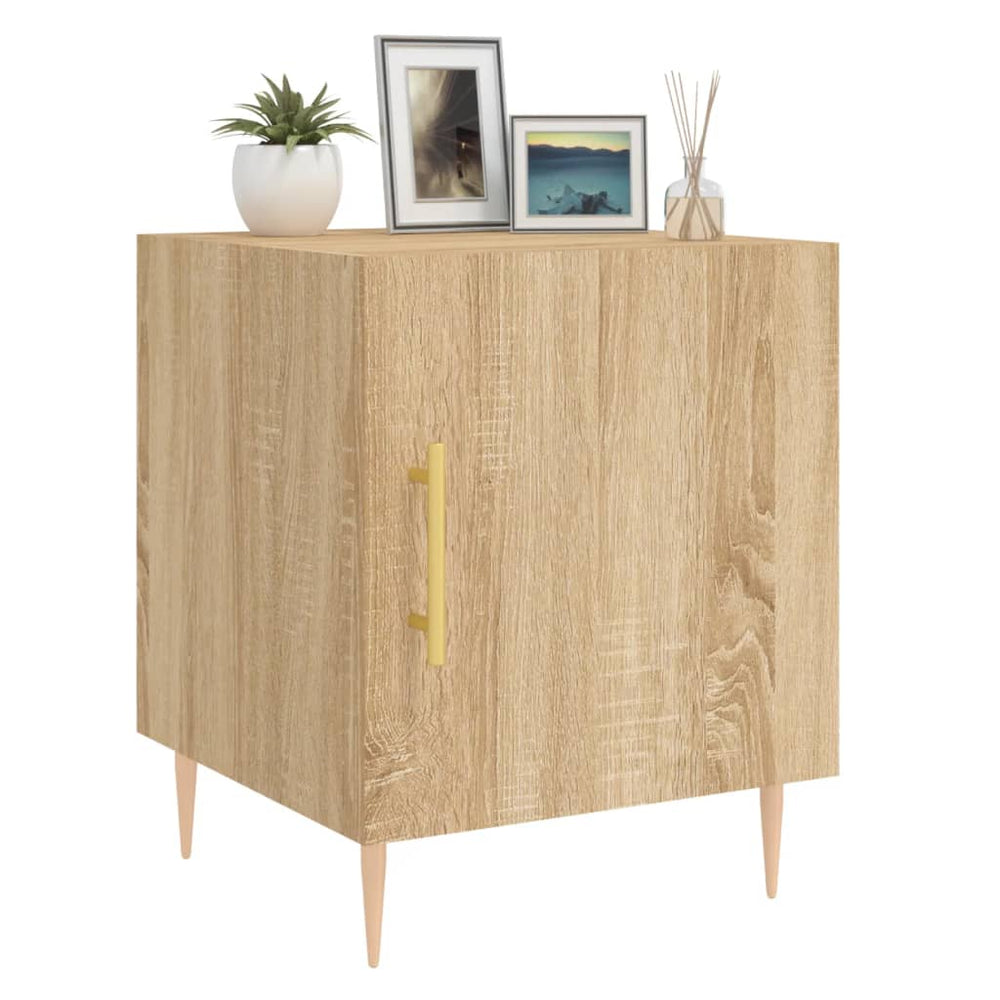 Nachtkastjes 2 st 40x40x50 cm bewerkt hout sonoma eikenkleurig MeubelReus