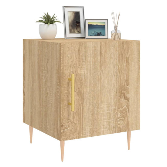 Nachtkastjes 2 st 40x40x50 cm bewerkt hout sonoma eikenkleurig MeubelReus