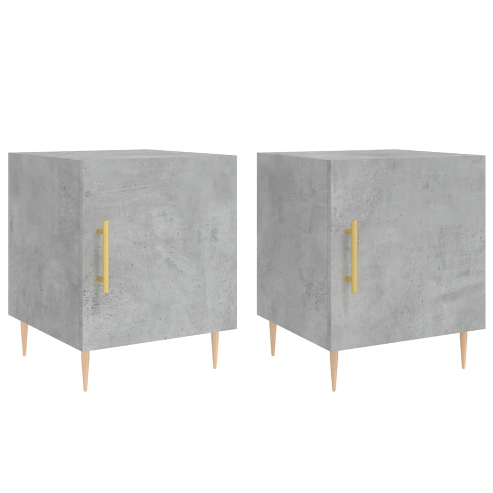 Nachtkastjes 2 st 40x40x50 cm bewerkt hout betongrijs MeubelReus