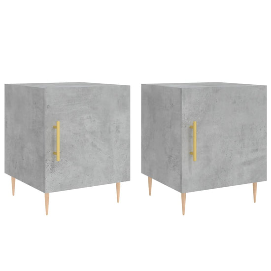 Nachtkastjes 2 st 40x40x50 cm bewerkt hout betongrijs MeubelReus