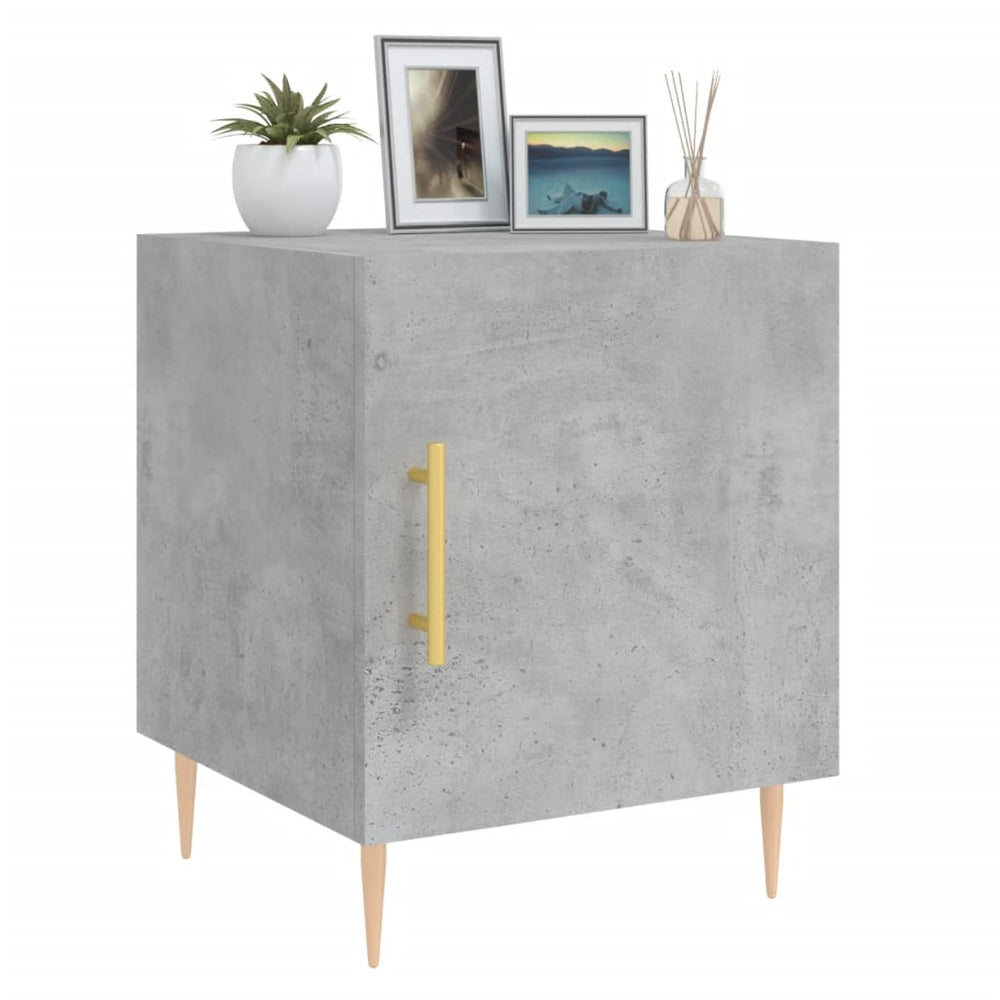 Nachtkastjes 2 st 40x40x50 cm bewerkt hout betongrijs MeubelReus