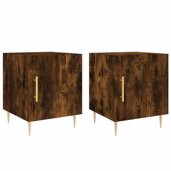 Nachtkastjes 2 st 40x40x50 cm bewerkt hout gerookt eikenkleurig MeubelReus
