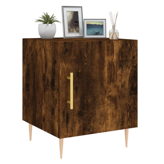 Nachtkastjes 2 st 40x40x50 cm bewerkt hout gerookt eikenkleurig MeubelReus
