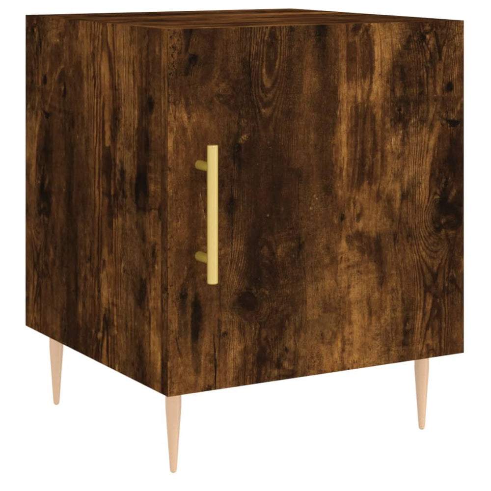 Nachtkastjes 2 st 40x40x50 cm bewerkt hout gerookt eikenkleurig MeubelReus