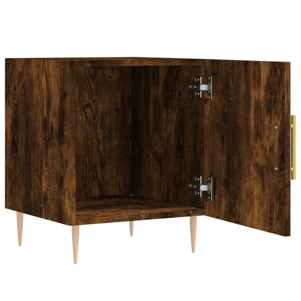 Nachtkastjes 2 st 40x40x50 cm bewerkt hout gerookt eikenkleurig MeubelReus