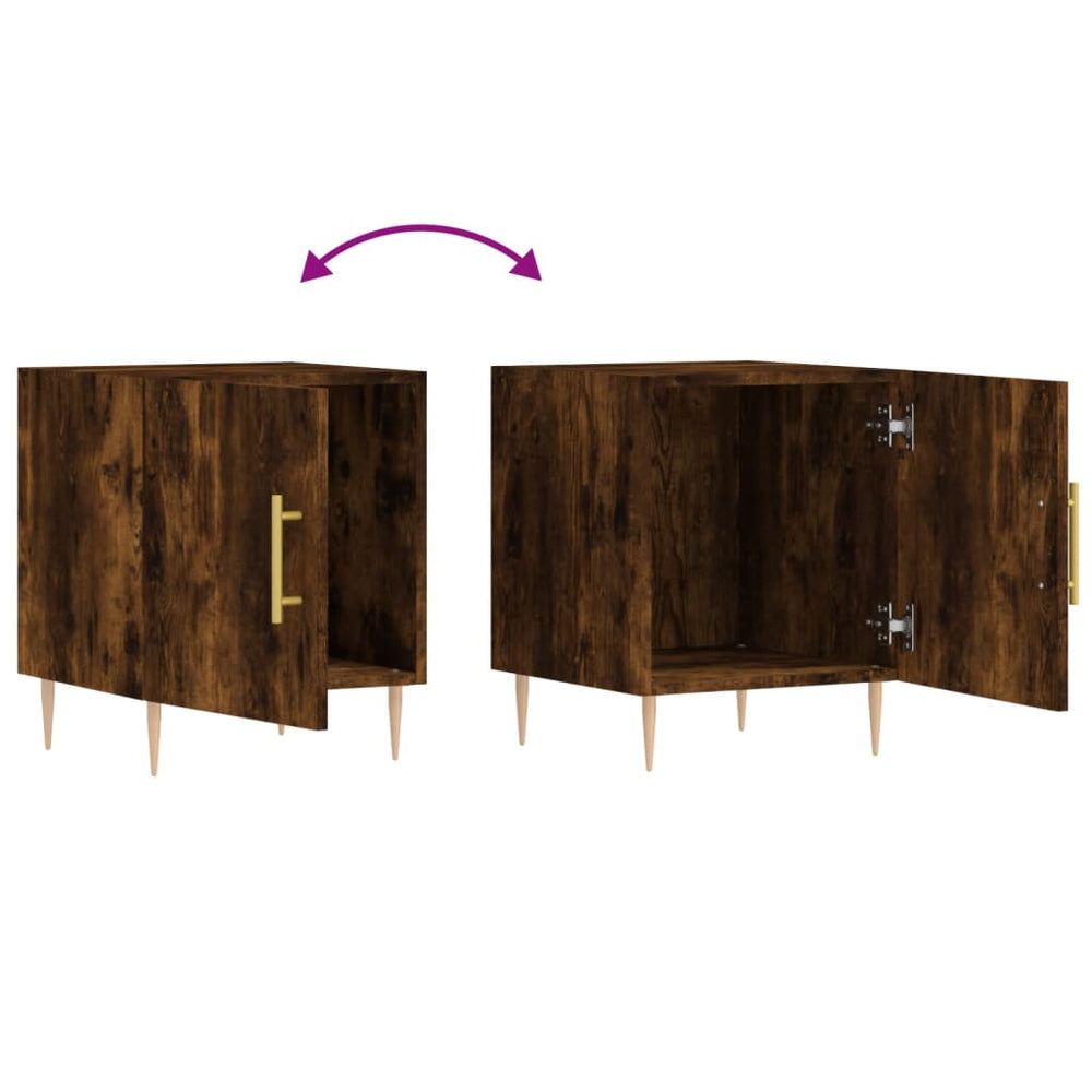Nachtkastjes 2 st 40x40x50 cm bewerkt hout gerookt eikenkleurig MeubelReus