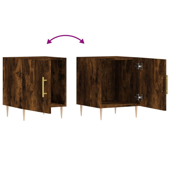 Nachtkastjes 2 st 40x40x50 cm bewerkt hout gerookt eikenkleurig MeubelReus
