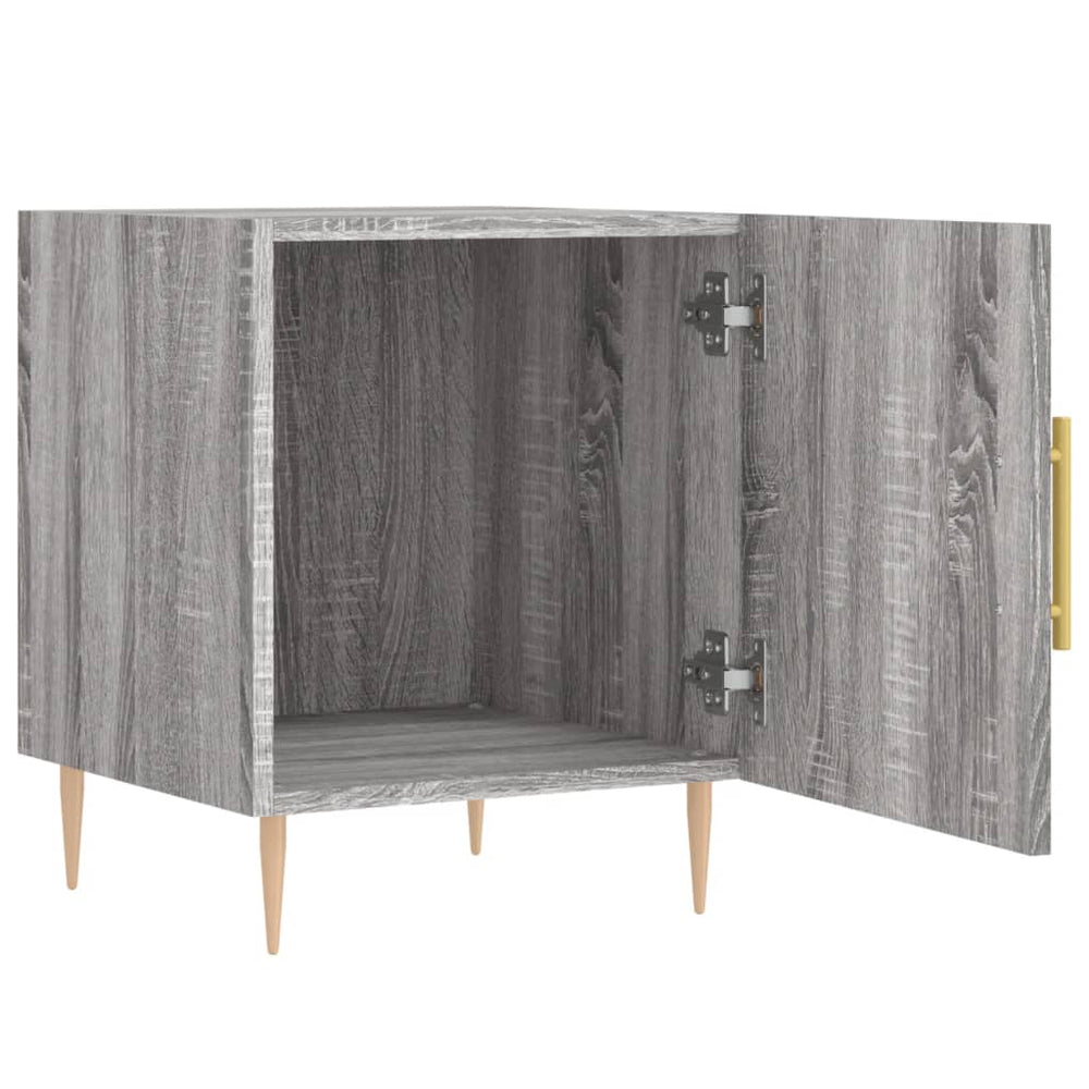Nachtkastje 40x40x50 cm bewerkt hout grijs sonoma eikenkleurig MeubelReus