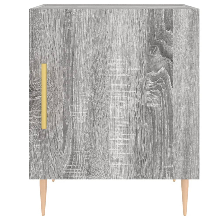Nachtkastje 40x40x50 cm bewerkt hout grijs sonoma eikenkleurig MeubelReus