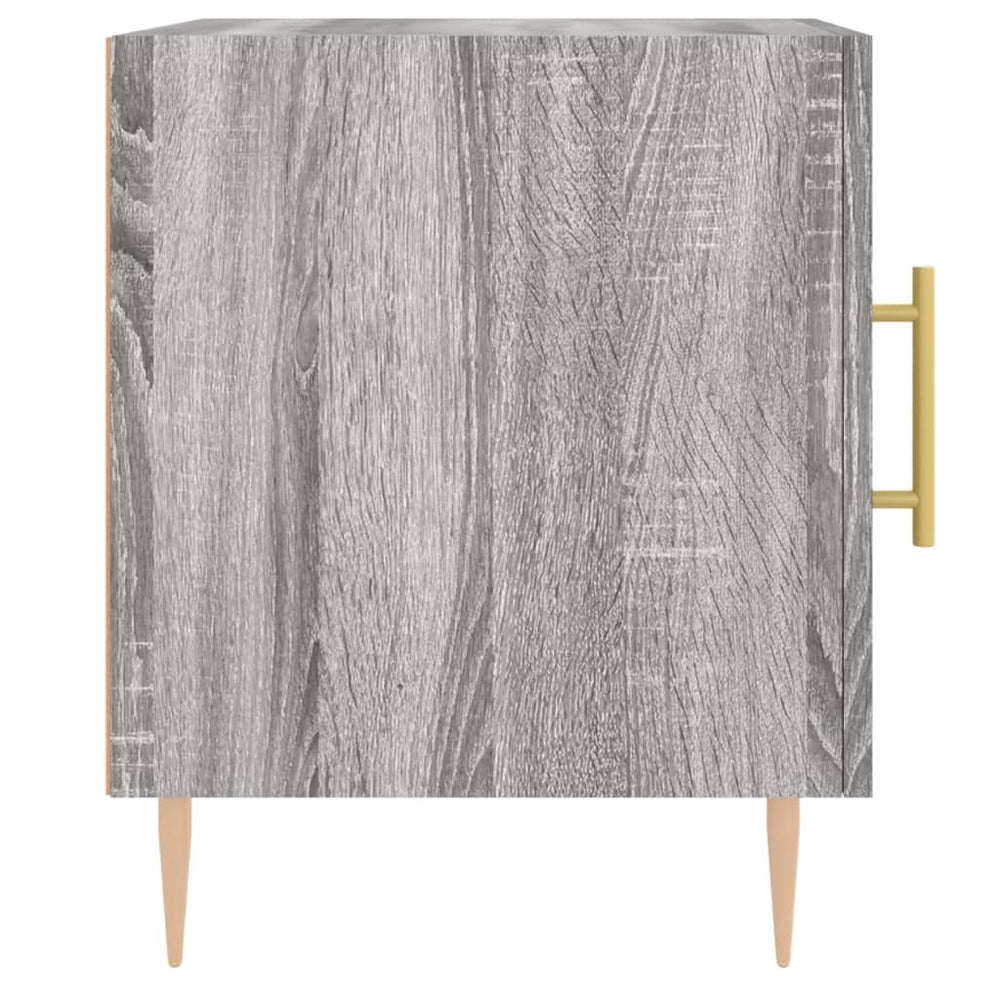 Nachtkastje 40x40x50 cm bewerkt hout grijs sonoma eikenkleurig MeubelReus