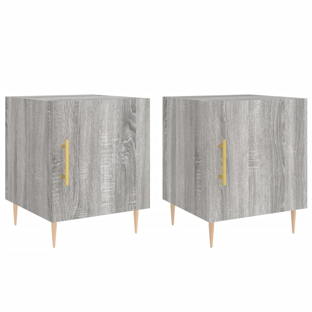 Nachtkastjes 2 st 40x40x50 cm bewerkt hout grijs sonoma eiken MeubelReus