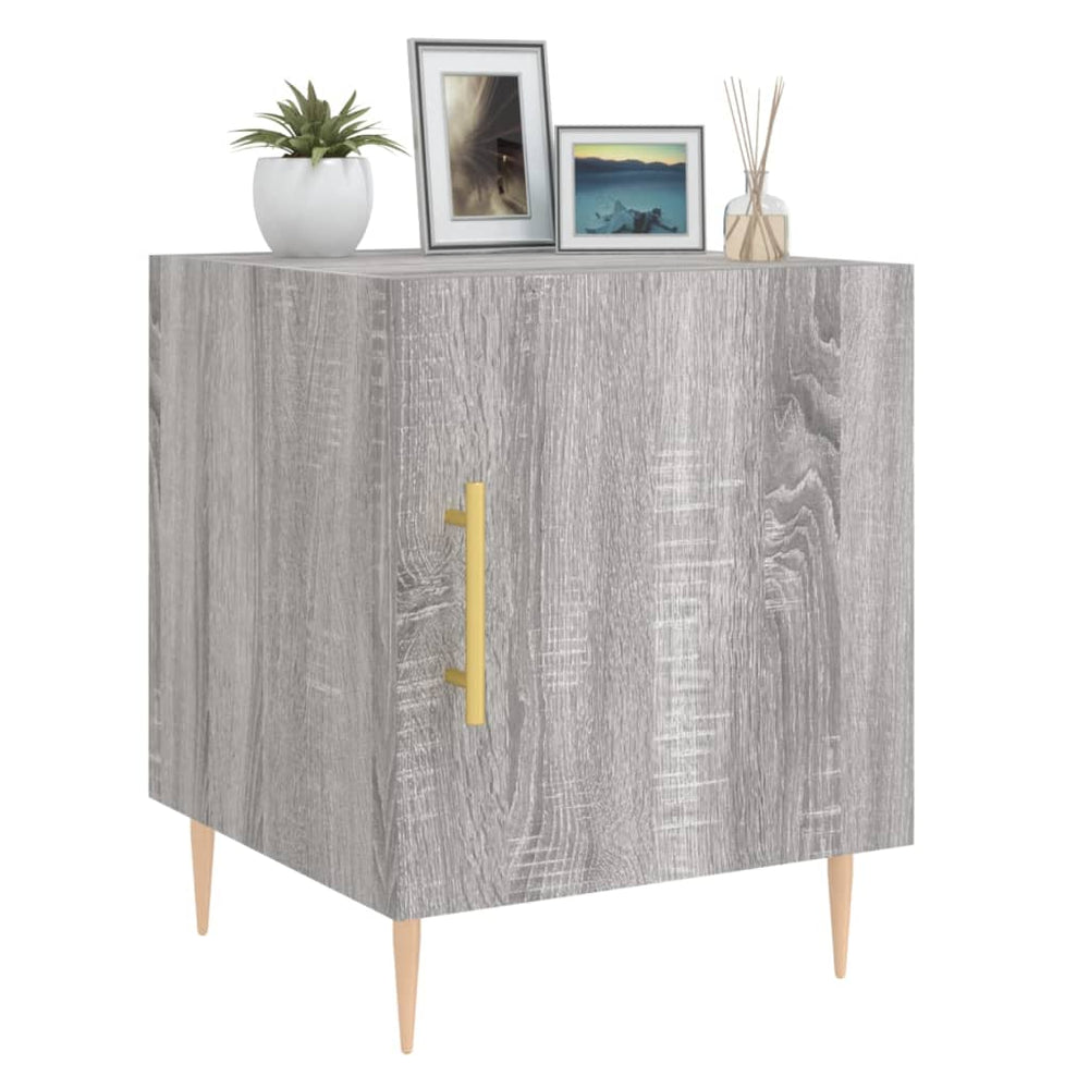 Nachtkastjes 2 st 40x40x50 cm bewerkt hout grijs sonoma eiken MeubelReus