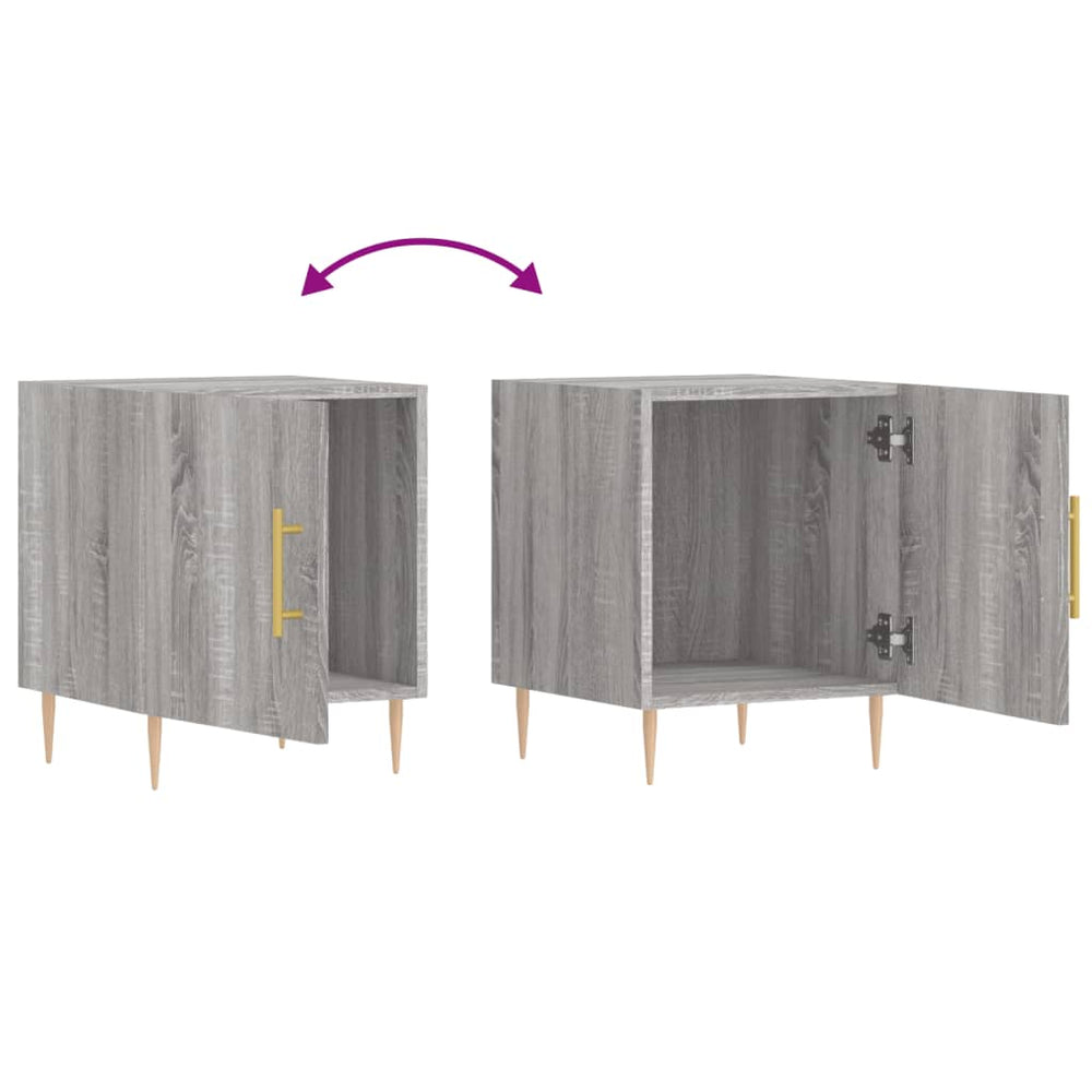 Nachtkastjes 2 st 40x40x50 cm bewerkt hout grijs sonoma eiken MeubelReus