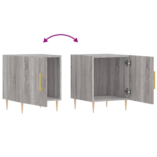 Nachtkastjes 2 st 40x40x50 cm bewerkt hout grijs sonoma eiken MeubelReus