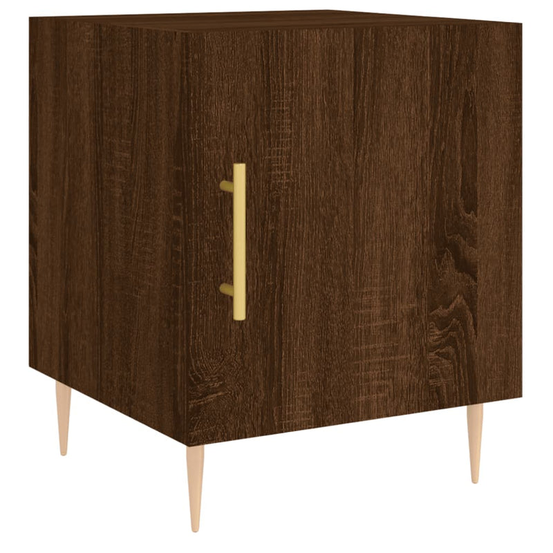 Nachtkastje 40x40x50 cm bewerkt hout bruin eikenkleur MeubelReus