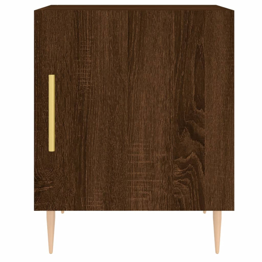 Nachtkastje 40x40x50 cm bewerkt hout bruin eikenkleur MeubelReus