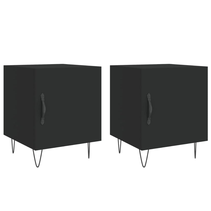 Nachtkastjes 2 st 40x40x50 cm bewerkt hout zwart MeubelReus