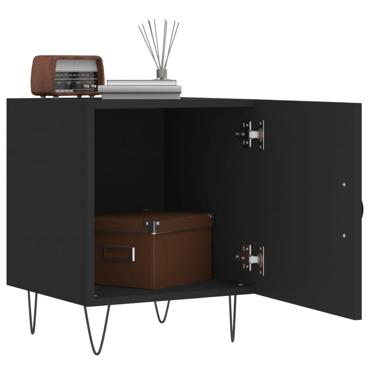 Nachtkastjes 2 st 40x40x50 cm bewerkt hout zwart MeubelReus