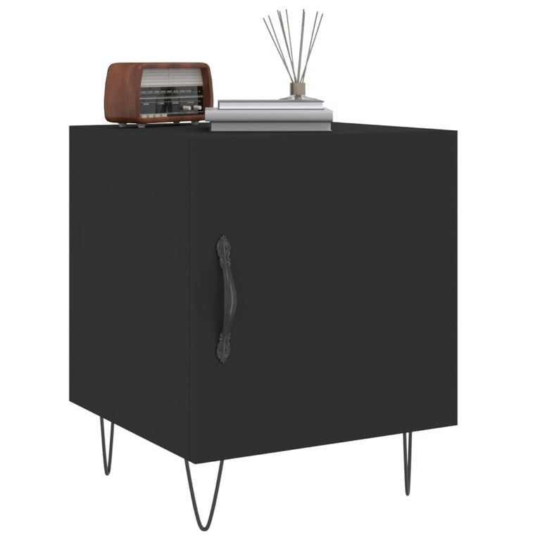 Nachtkastjes 2 st 40x40x50 cm bewerkt hout zwart MeubelReus