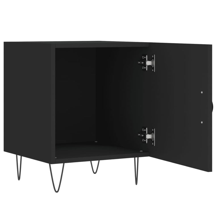Nachtkastjes 2 st 40x40x50 cm bewerkt hout zwart MeubelReus