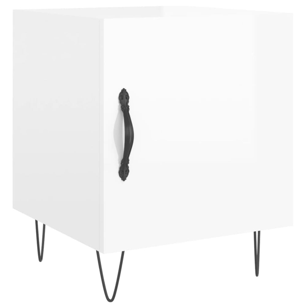 Nachtkastjes 2 st 40x40x50 cm bewerkt hout hoogglans wit MeubelReus