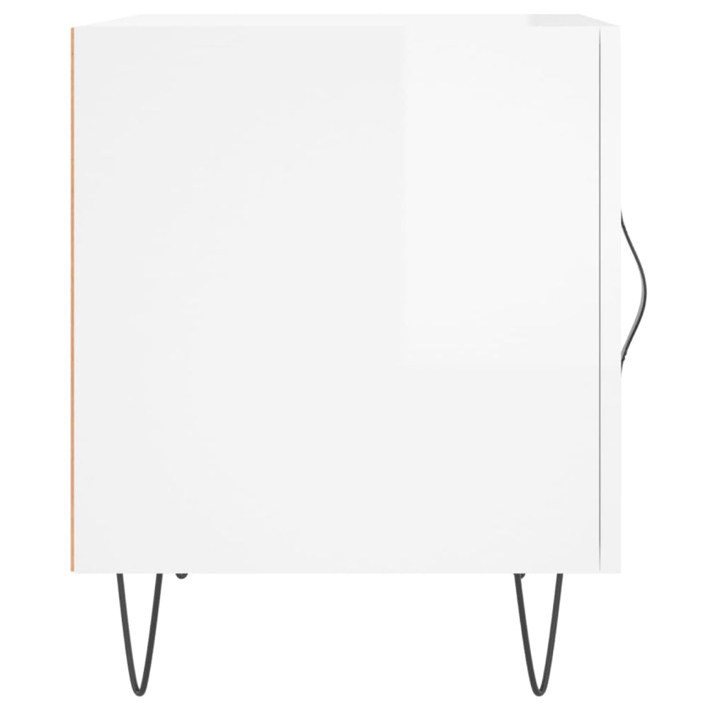 Nachtkastjes 2 st 40x40x50 cm bewerkt hout hoogglans wit MeubelReus