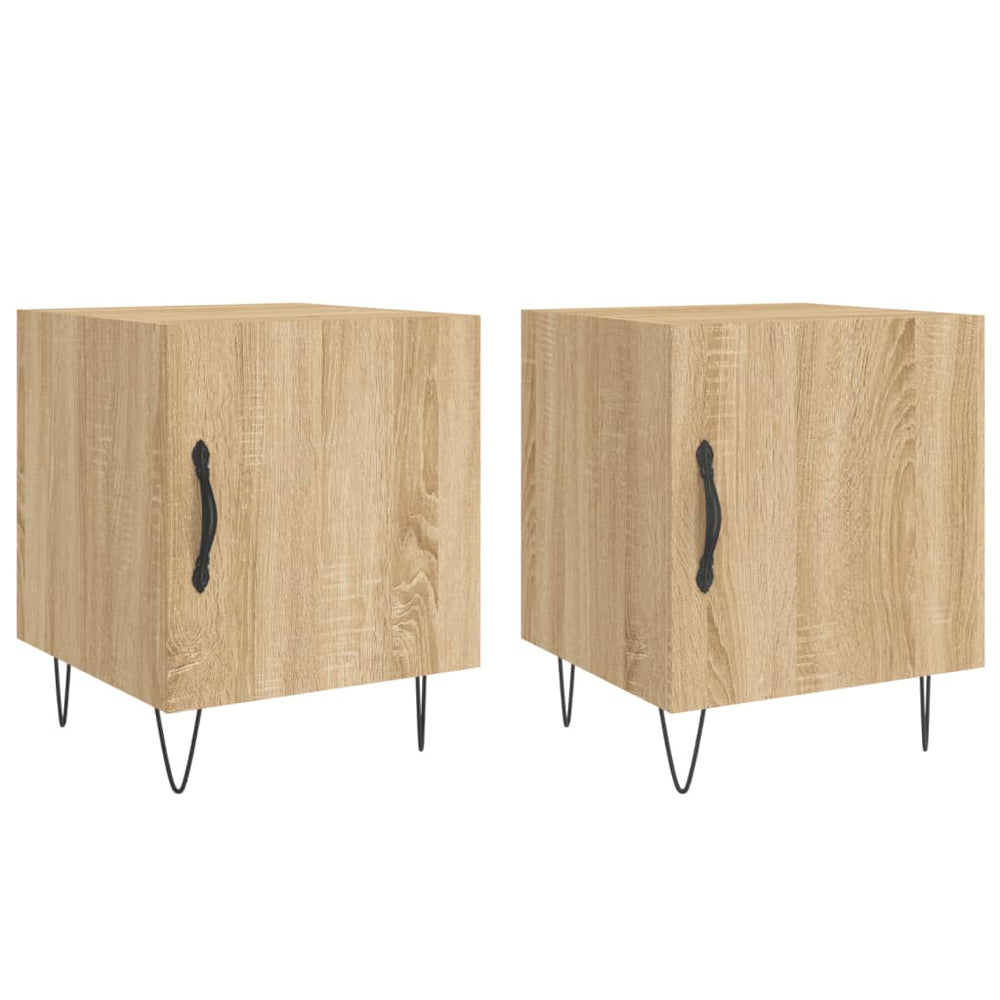 Nachtkastjes 2 st 40x40x50 cm bewerkt hout sonoma eikenkleurig MeubelReus