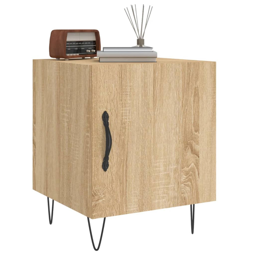 Nachtkastjes 2 st 40x40x50 cm bewerkt hout sonoma eikenkleurig MeubelReus