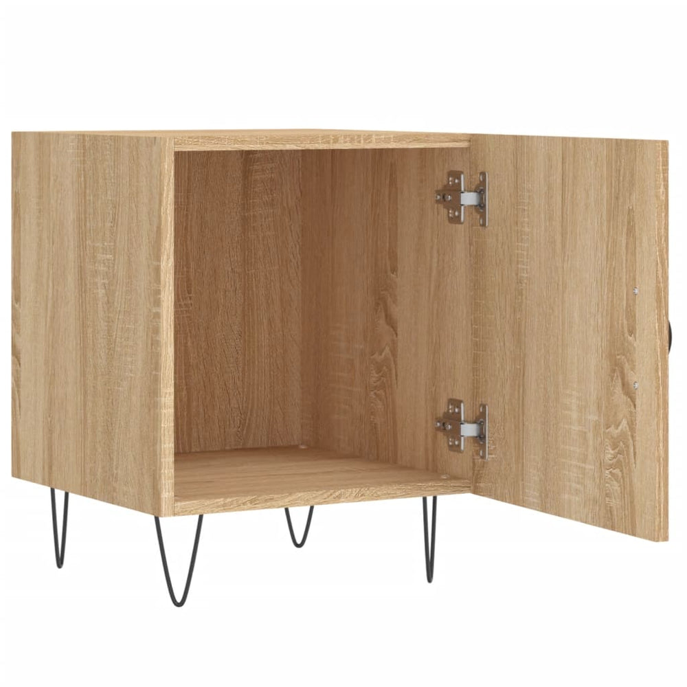 Nachtkastjes 2 st 40x40x50 cm bewerkt hout sonoma eikenkleurig MeubelReus