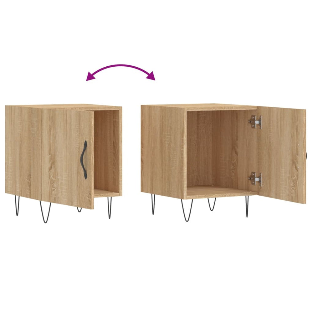 Nachtkastjes 2 st 40x40x50 cm bewerkt hout sonoma eikenkleurig MeubelReus