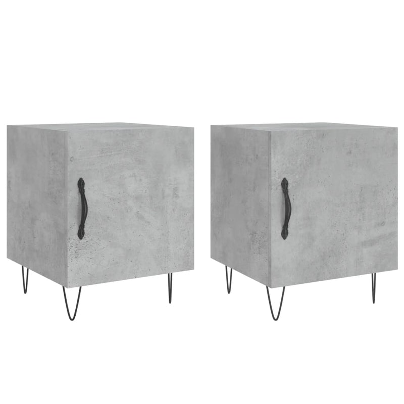 Nachtkastjes 2 st 40x40x50 cm bewerkt hout betongrijs MeubelReus