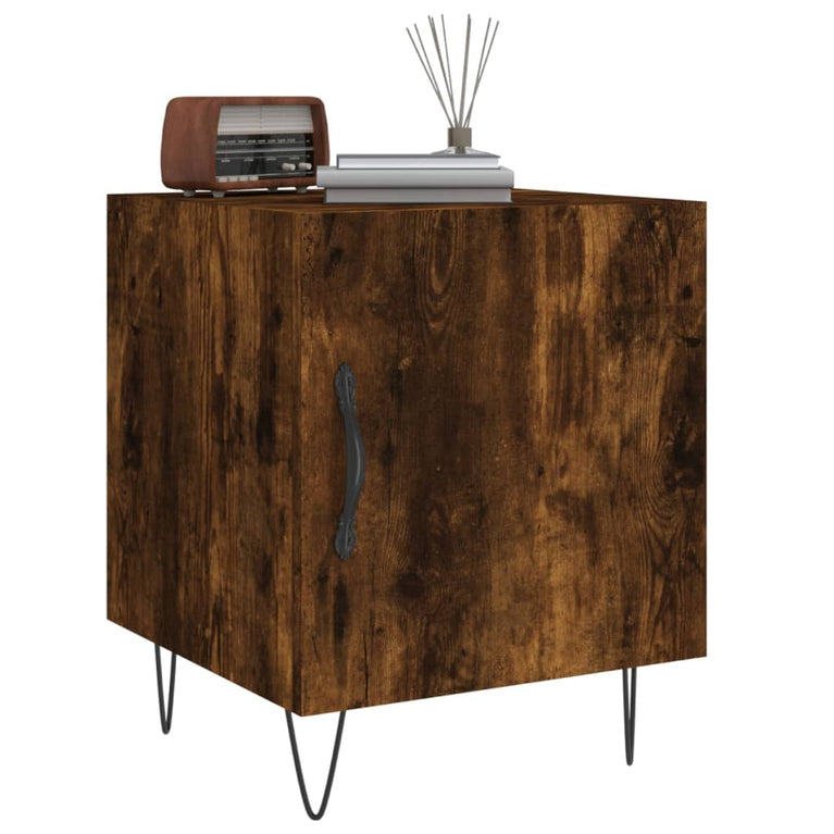 Nachtkastjes 2 st 40x40x50 cm bewerkt hout gerookt eikenkleurig MeubelReus