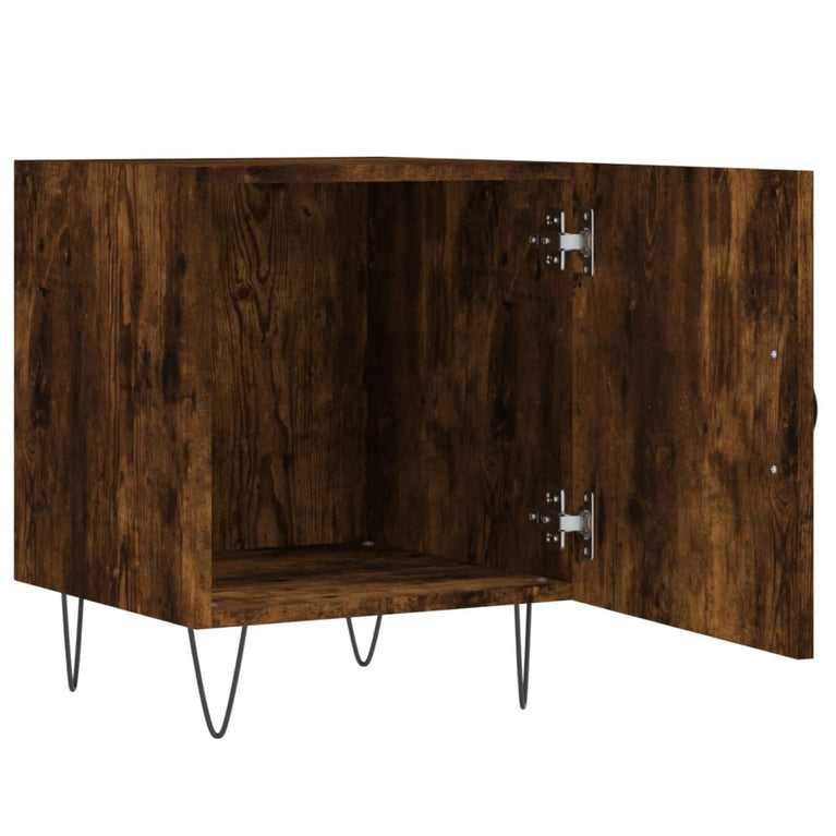 Nachtkastjes 2 st 40x40x50 cm bewerkt hout gerookt eikenkleurig MeubelReus