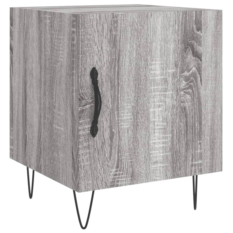 Nachtkastje 40x40x50 cm bewerkt hout grijs sonoma eikenkleurig MeubelReus