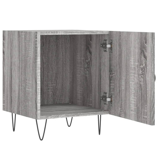 Nachtkastje 40x40x50 cm bewerkt hout grijs sonoma eikenkleurig MeubelReus