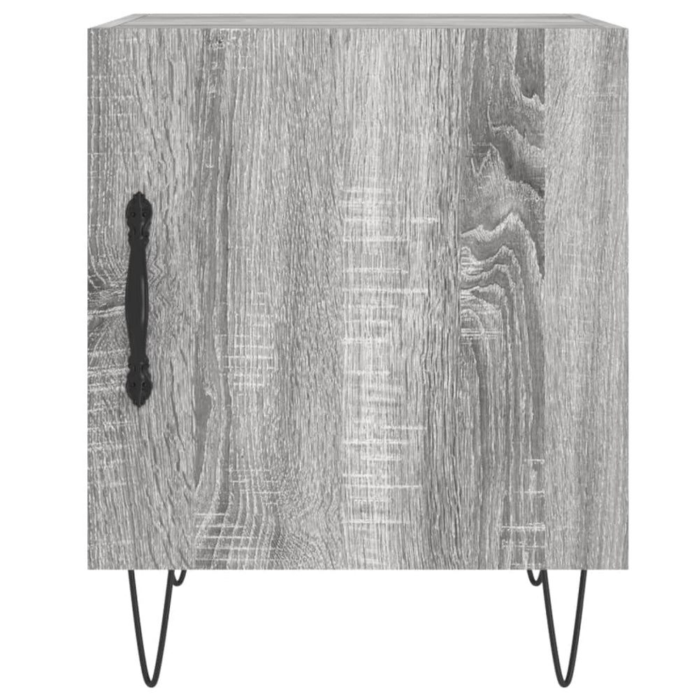 Nachtkastje 40x40x50 cm bewerkt hout grijs sonoma eikenkleurig MeubelReus