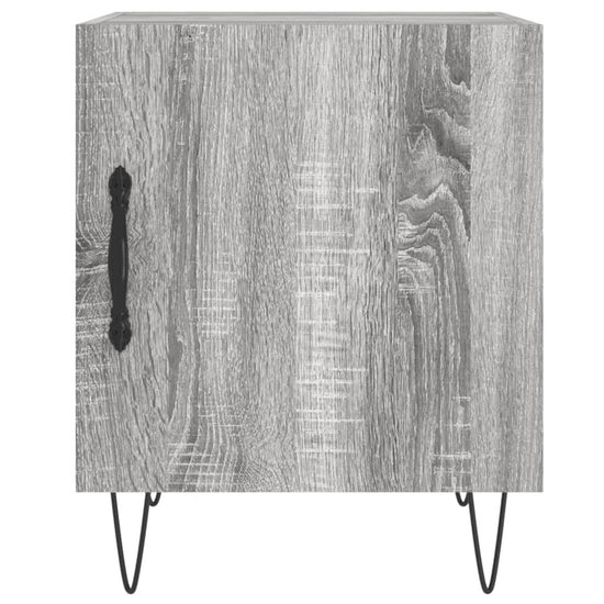 Nachtkastje 40x40x50 cm bewerkt hout grijs sonoma eikenkleurig MeubelReus